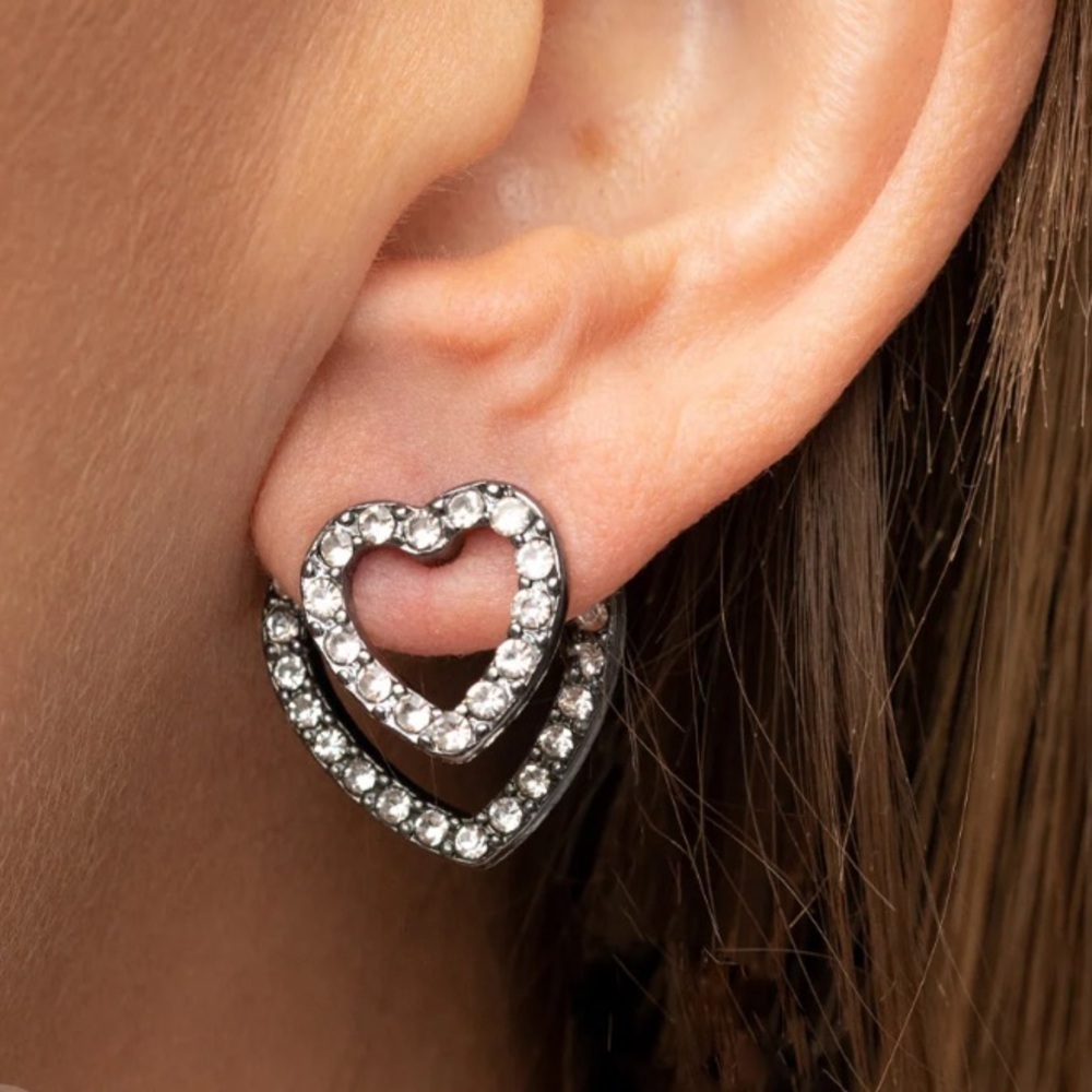Jewelry Bundle (4) Necklace, Bangle, Stretchy Ring & Double Heart Earrings Set - Picture 6 of 14